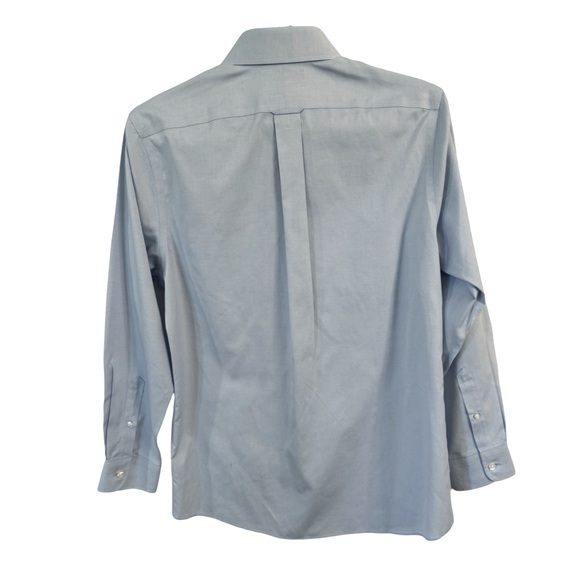 ROUNDTREE & YORKE Pinpoint Cotton Blue Button Down Shirt 100% Cotton - Picture 2 of 6